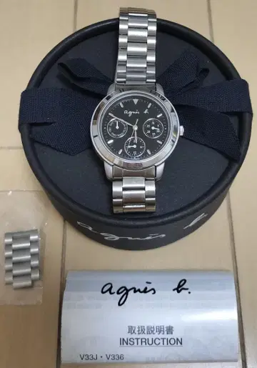 agnes b 여성용 시계 V33J 블랙 다이얼