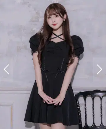 pium 코르셋 인형 미니 원피스 블랙
