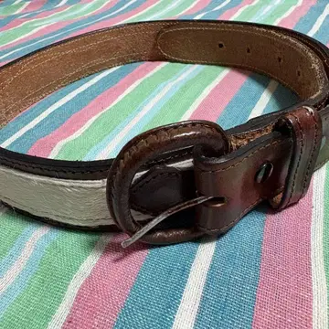 90s 빈티지 멕시코제 웨스턴 가죽 벨트 브라운 천연 가죽