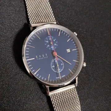 Knot GC-39 크로노그래프 손목시계 네이비 Made in JAPAN