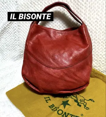 IL BISONTE 일비종떼 가죽 동글동글 핸드백 레드
