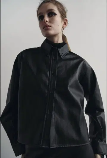 ZARA ZW COLLECTION 레더풍 셔츠 자켓