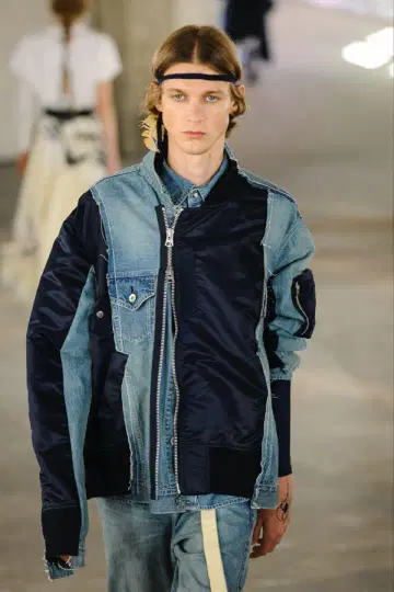 sacai 19ss 재구축 MA-1 도킹 데님 자켓