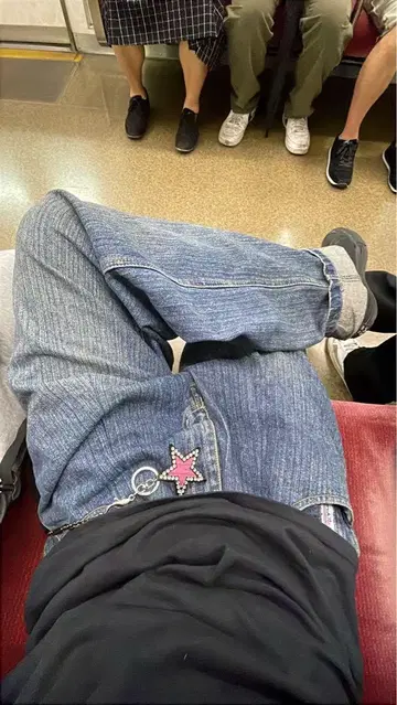 스트레이트 데님 팬츠 다크 블루