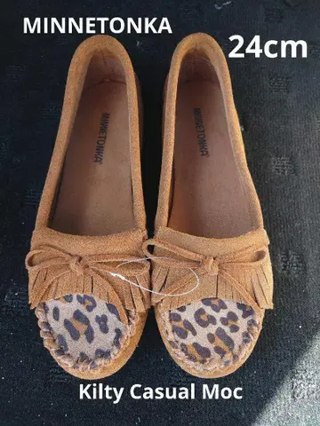새상품 [ 24cm ] 미네통카 레오파드 Kilty Casual Moc