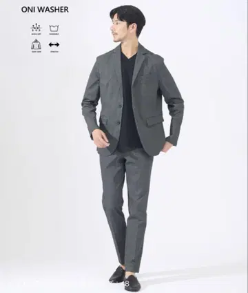 셋업 경량 하이퍼 스트레치 와셔 프린트 수트 48