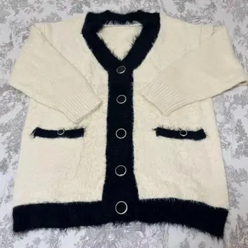 amerge bi-color retro big cardigan