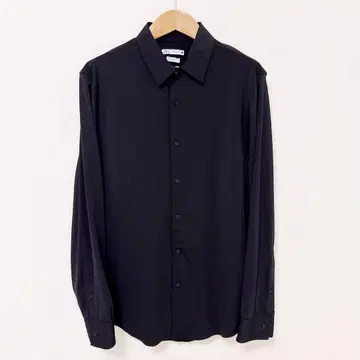 ZARA 블랙 긴팔 블랙 셔츠 남성용 M SLIM FIT 스트레치
