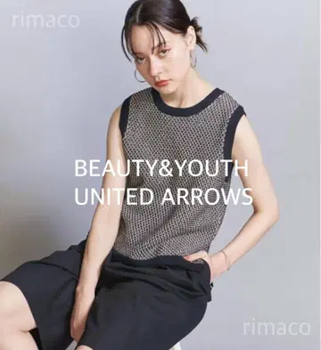 BEAUTY&YOUTH 자카드 슬리브리스 니트
