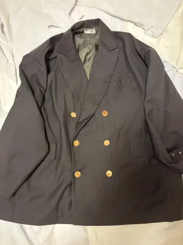 다크 그레이 더블 브레스트 테일러드 자켓