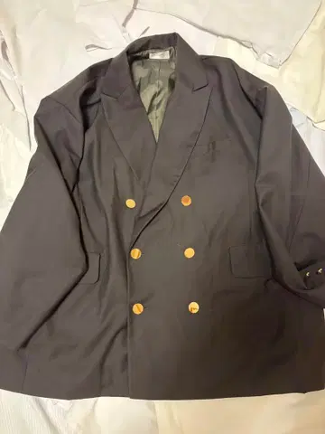 다크 그레이 더블 브레스트 테일러드 자켓