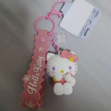 헬로키티 꽃 참 포함 키링