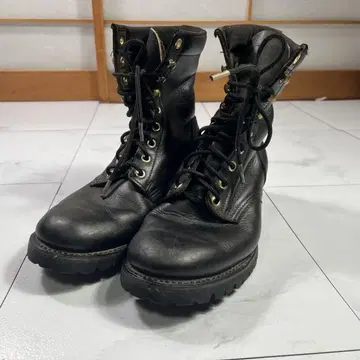 고릴라 스틸토 오일드 가죽 부츠 몽키 레이스업