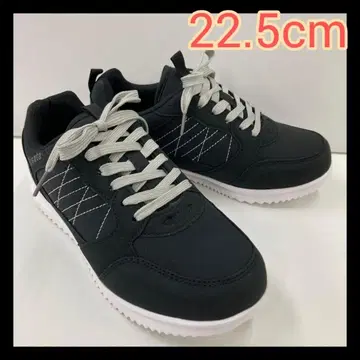 22.5cm 새상품 여성용 경량 컬러 슈즈 스니커즈 블랙