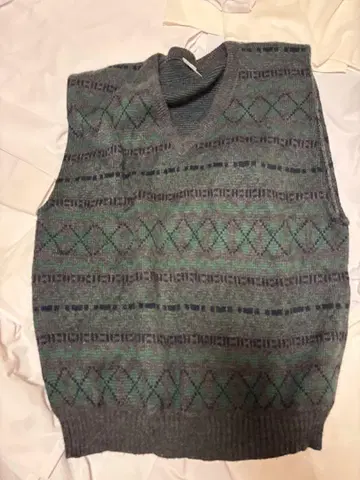 intro 아가일 패턴 니트 베스트