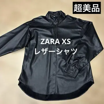 새상품급 ZARA 가죽 셔츠 페이크 레더 블라우스 자라 XS