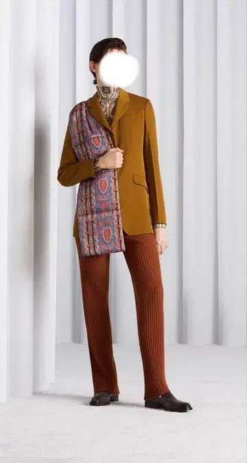 폴스미스 페이즐리 무늬 도트 무늬 리버서블 스톨