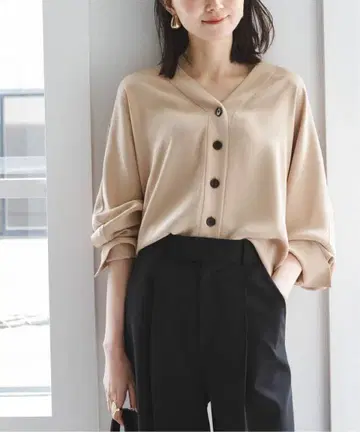 noble 에스테르 더블 크로스 가디건 블라우스