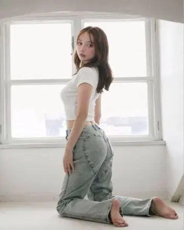 andmary Heart hip denim