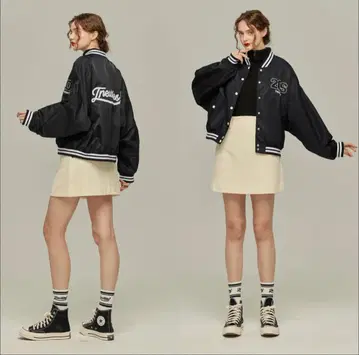 tnewties 20S 또 홈런이다! 바시티 자켓 Black