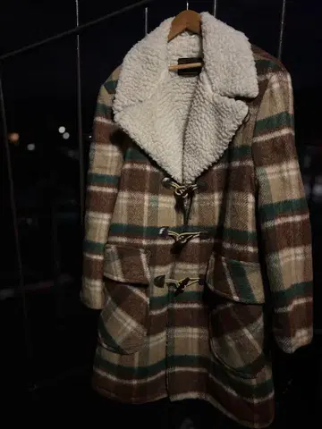 70s 시어스 런치 코트 빈티지 울 더플 코트