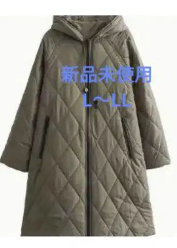카키 퀼팅 자켓 후드 부착 미사용 새상품