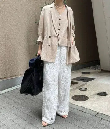 새상품급 DouDou 레이스 팬츠 화이트