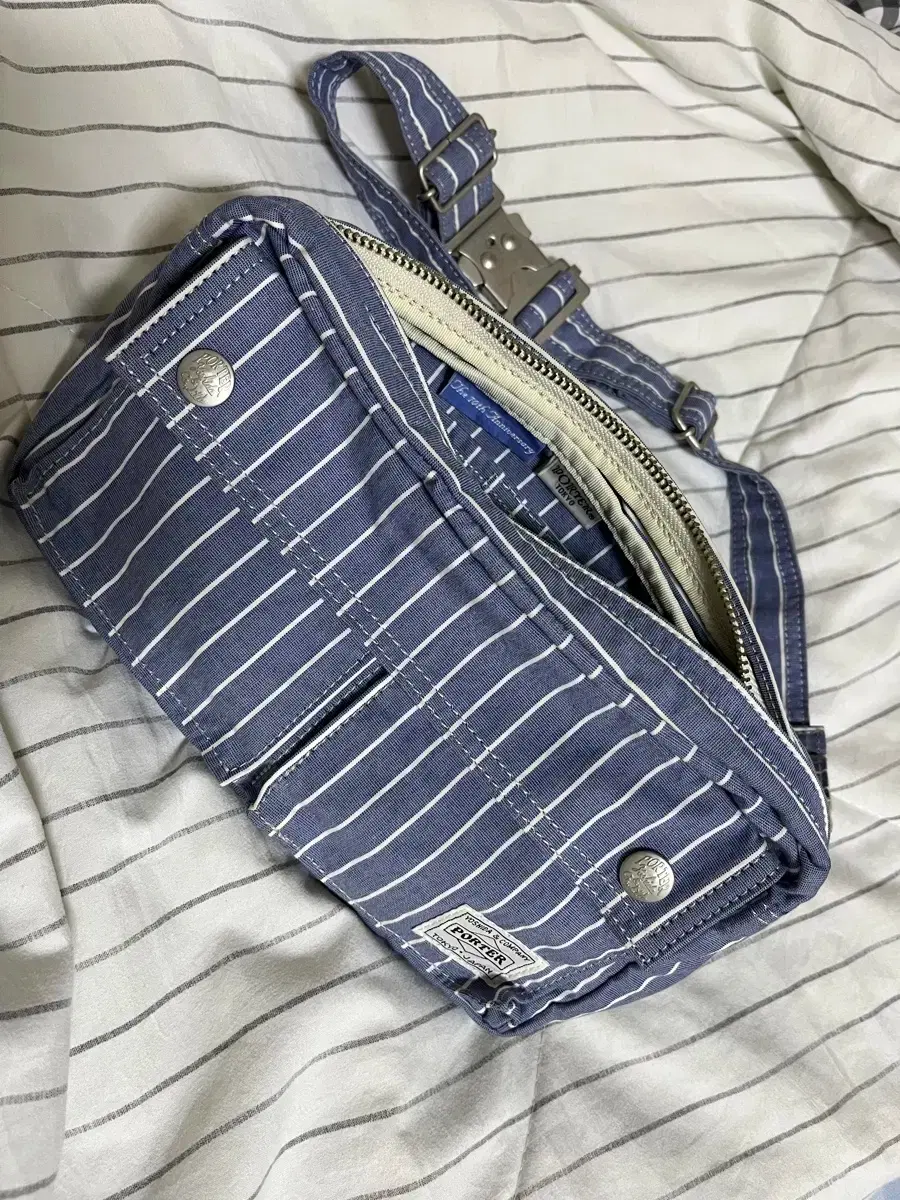 Yoshi Porter 70th Anniversary Tanga Waist Hip Bag Sling Stripe