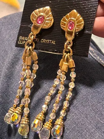 이탈리아 빈티지 크리스탈 귀찌 금테