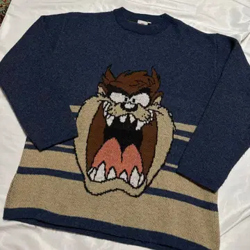 02s L 루니툰 태즈매니안 데빌 니트 스웨터