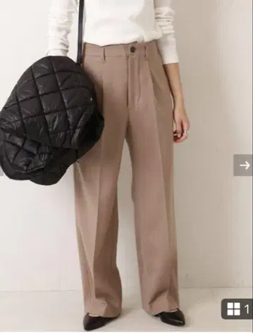 Spick&Span 하이브리드 더블 크로스 원턱 팬츠 36