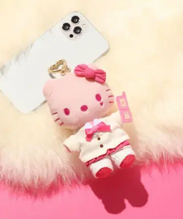 헬로키티 핑크 봉제 인형 참 tiny tiny티니티니