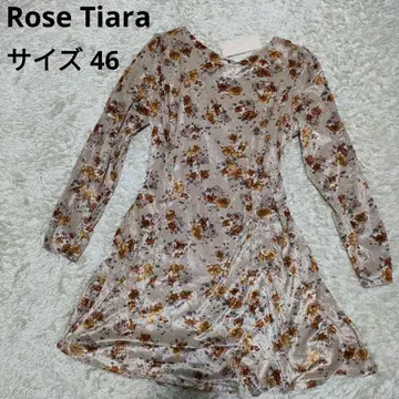 미사용 택 포함 Rose Tiara 여성용 무릎 기장 원피스 꽃무늬 46