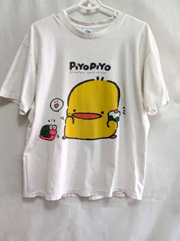 마더구스 숲의 병아리 T셔츠 반팔 백 프린트 90s 레트로