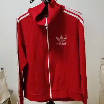 adidas 트랙 자켓 빨간색/화이트 초레어 80년대 대만제 사이즈 S