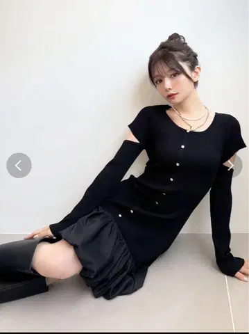 리젝시 헴 도킹 미니 니트 원피스