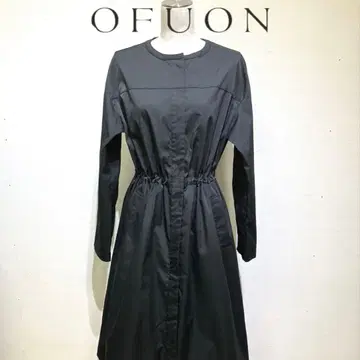 OFUON 블랙 롱 코트 사이즈 40 나일론 집업