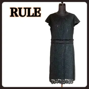 새상품급 RULE 블랙 레이스 반팔 무릎 기장 원피스