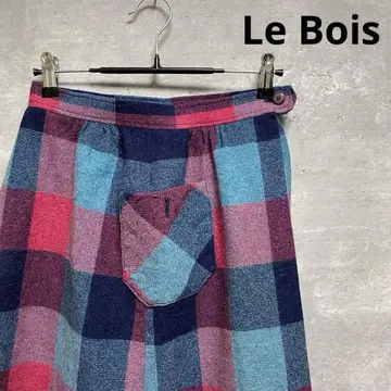 르 보아 Le Bois 체크 무늬 울 스커트