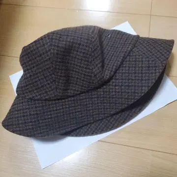니코앤드 - 버킷햇 브라운 계열 체크 무늬