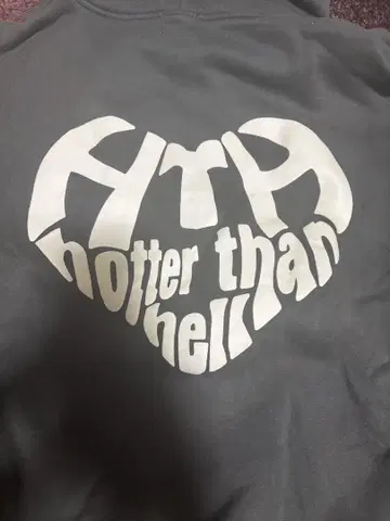 Hotter Than Hell 후드 부착 후드티 차콜 그레이