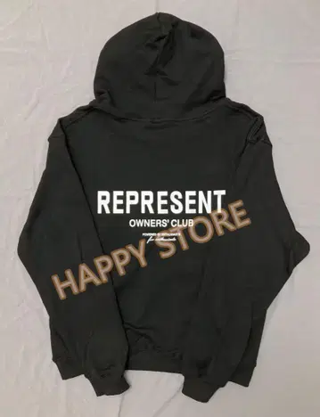 REPRESENT 블랙 후드티 오너즈 클럽