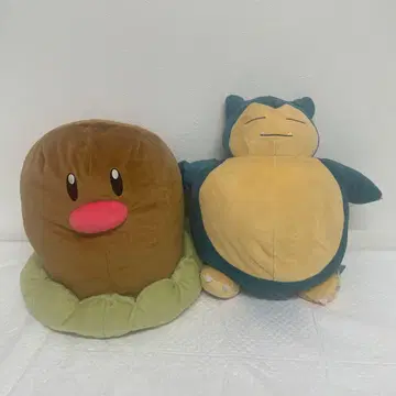 포켓몬스터 엄청 큰 봉제 인형 2체 세트 카비곤 디그다 택 포함