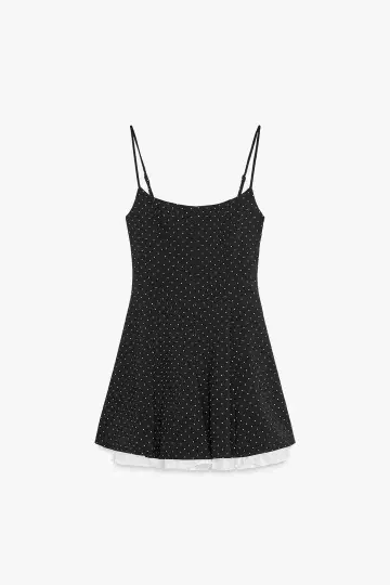 ZARA 도트 무늬 콤비 원피스