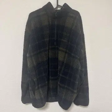 nautica 플리스 자켓 XL/TG 네이비 올리브 체크