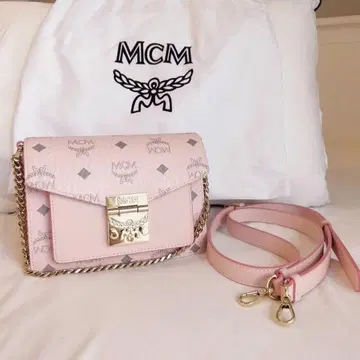 [새상품급] MCM 미니백 숄더백 핑크 로고 비세토스