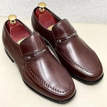 [ 미사용 ] madras 비트 로퍼 24EEEE 버건디 가죽 신발