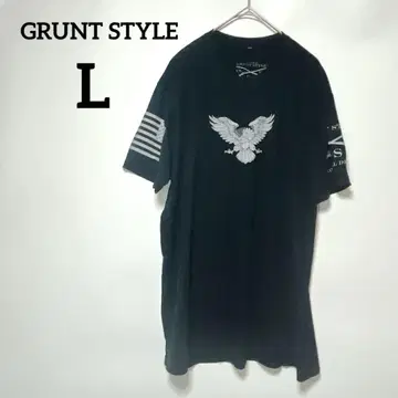가슴 디자인이 멋진! GRUNT STYLE 남성용 T셔츠 [ L ] 블랙