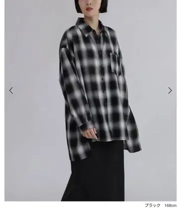 LASUD 옴브레 체크 셔츠