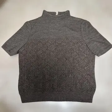 ROCHAS 그레이 다이아몬드 무늬 반팔 니트